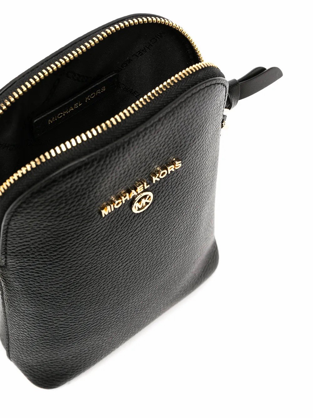 Michael Kors Jet Set Chain Crossbody Black Pebbled Crossbody Gold Hardware