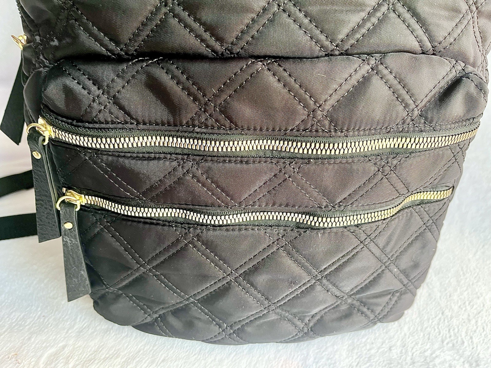 Steve Madden Black Sleek Fabric Backpack