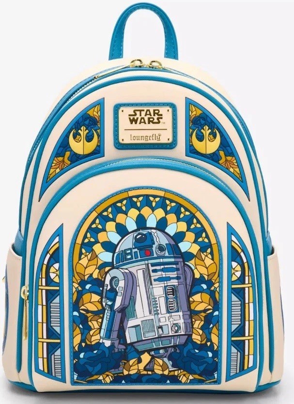 Loungefly Star Wars R2-D2 Stained Glass Portrait Mini Backpack Glactic R2D2 NWT
