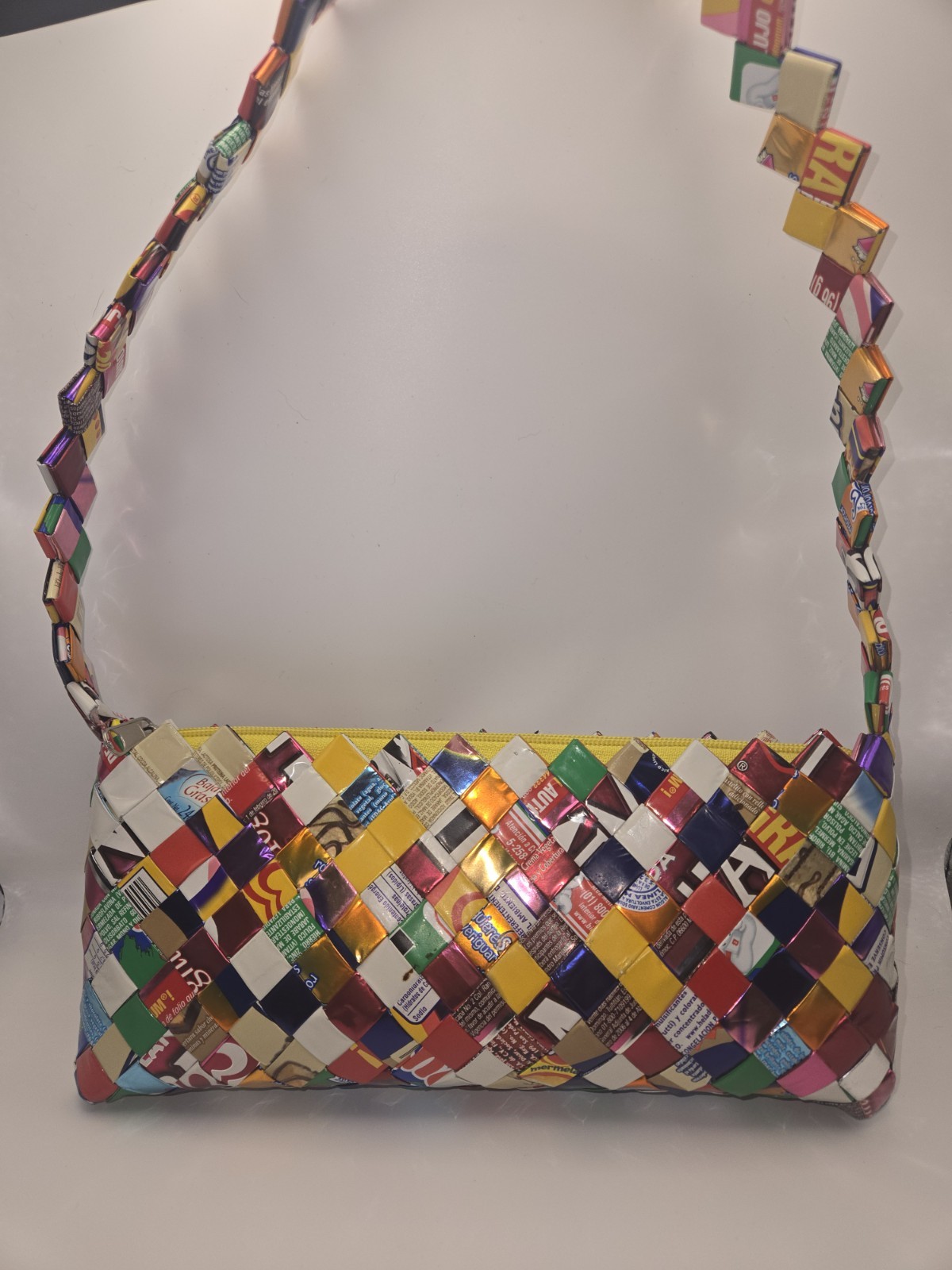 CANDY WRAPPER PURSE~Bag~Bright & Colorful~11 1/2″ x 5″~Excellent condition!