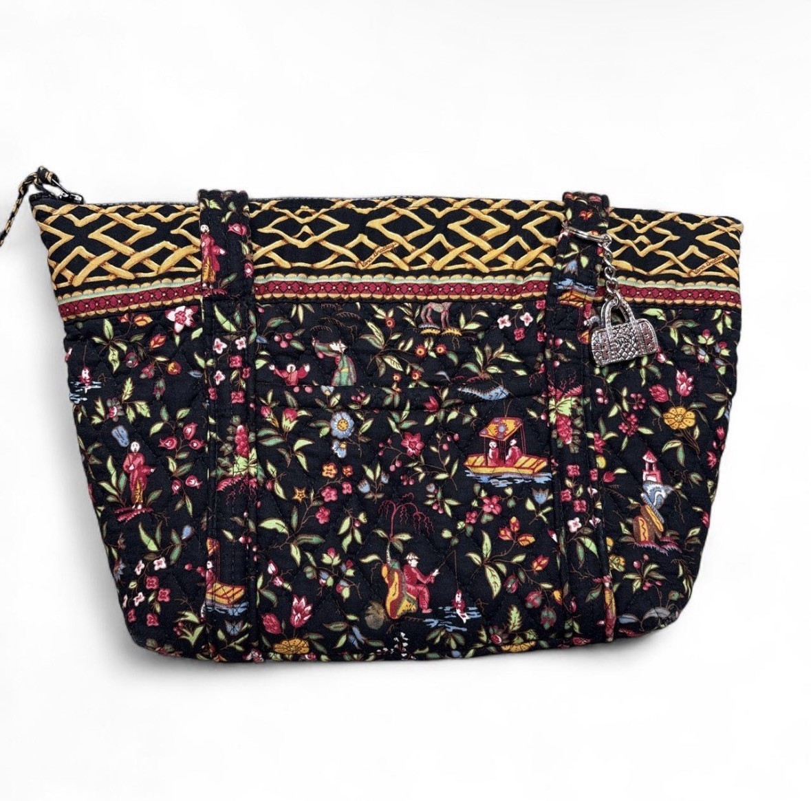 Vintage 1998 Vera Bradley Ming Pattern Retired Miller Bag with OG Charm