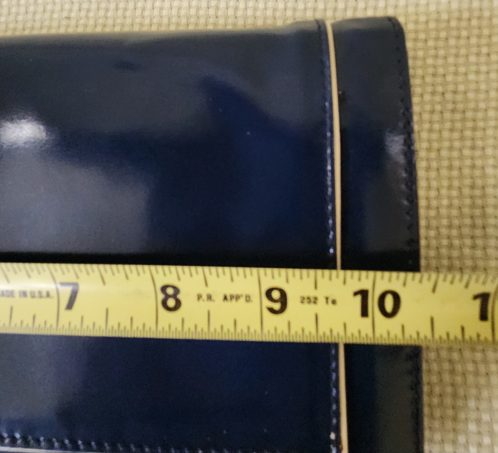 VTG Pierre Cardin Paris Navy Leather Envelope Clutch Gold Logo Made in Italy 70s