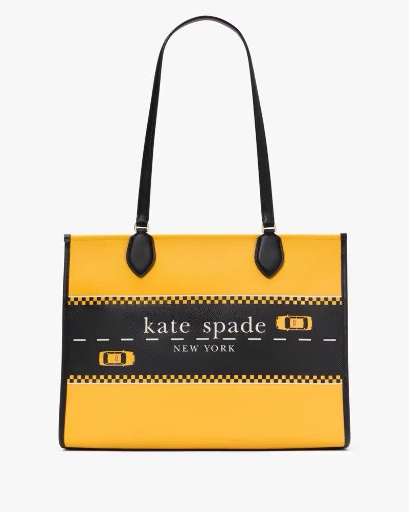 Kate Spade New York Manhattan Large Market Tote Women’s Yellow & Black Logo