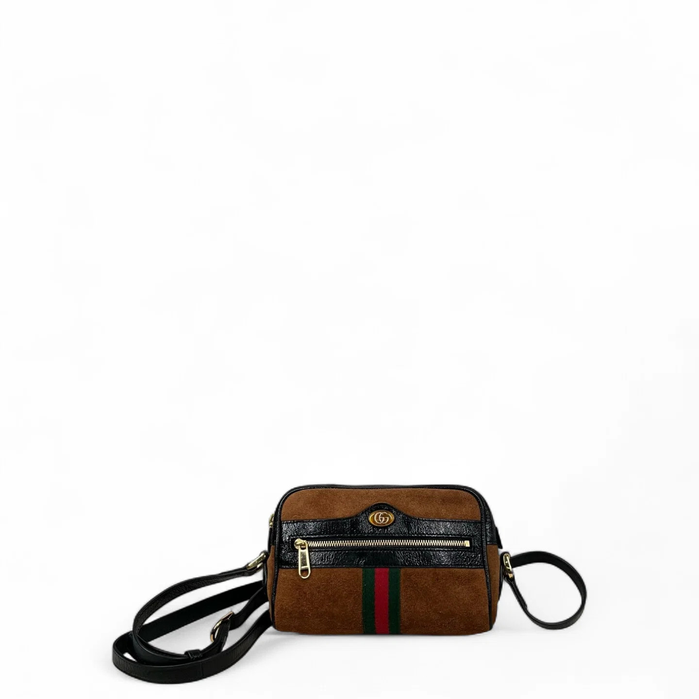 Gucci Camera Case Brown Black Green Red Suede (dh071026e7r)