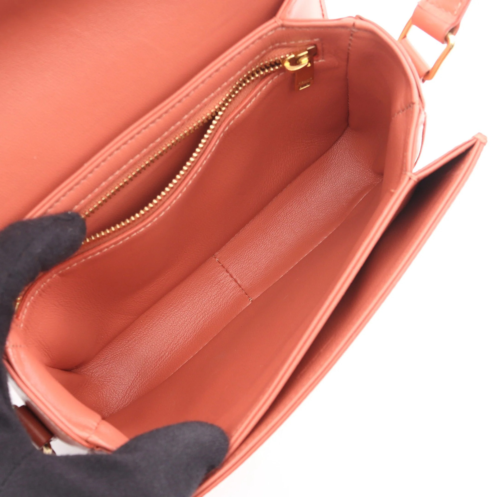 Celine Shoulder Bag Orange Leather #RCB9296