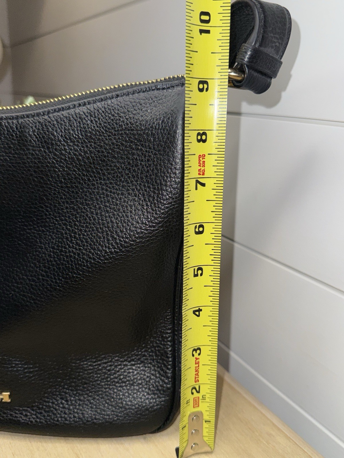 Coach Ellie File Bag Black Pebbled Leather Crossbody Shoulder C1648