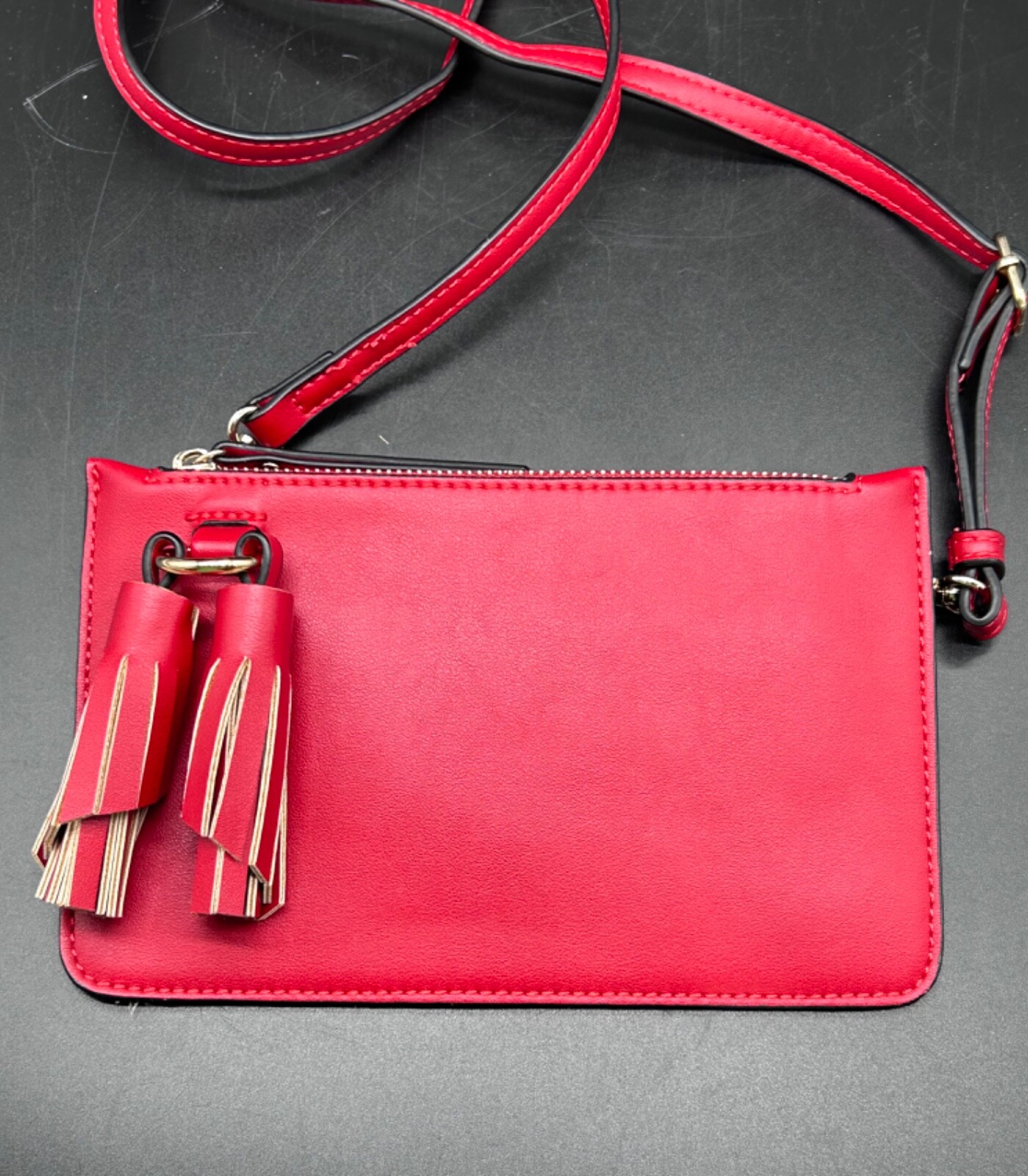 Melie Bianco Vegan Handbag Crossbody Wallet Red Tassel Mint