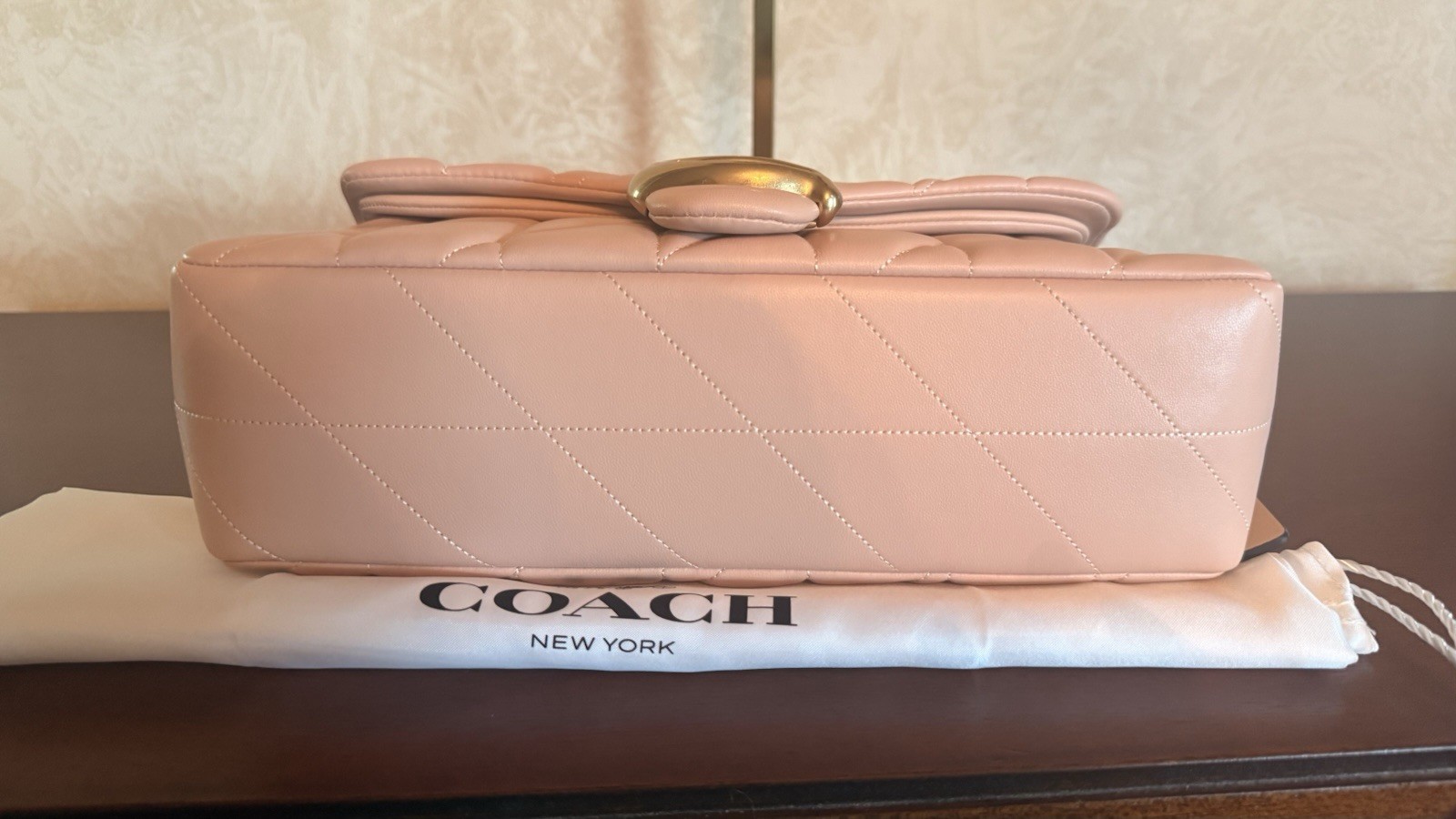 NWT Coach Quilted Leather Tabby 26 In Cream (powder pink)