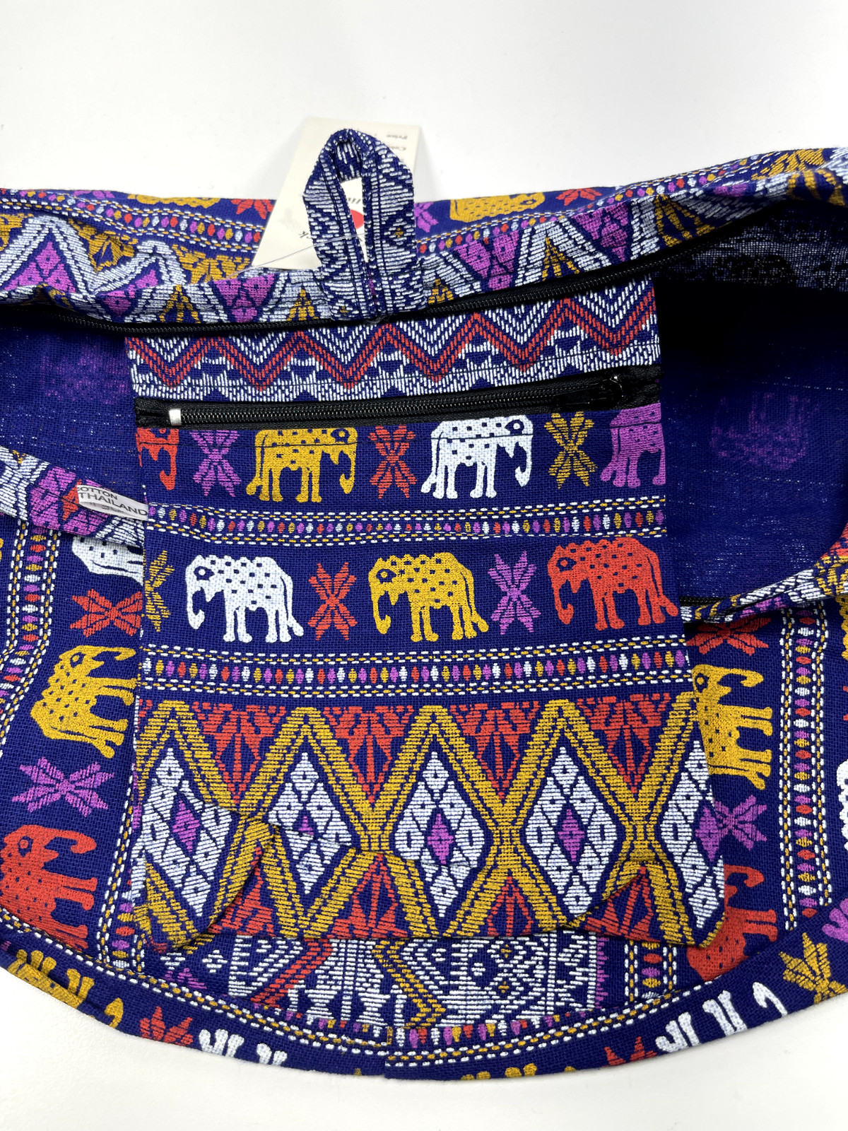 Imported Cotton Boho, Cross Body, Shoulder Bag, Satchel, & Hippie Purse Elephant