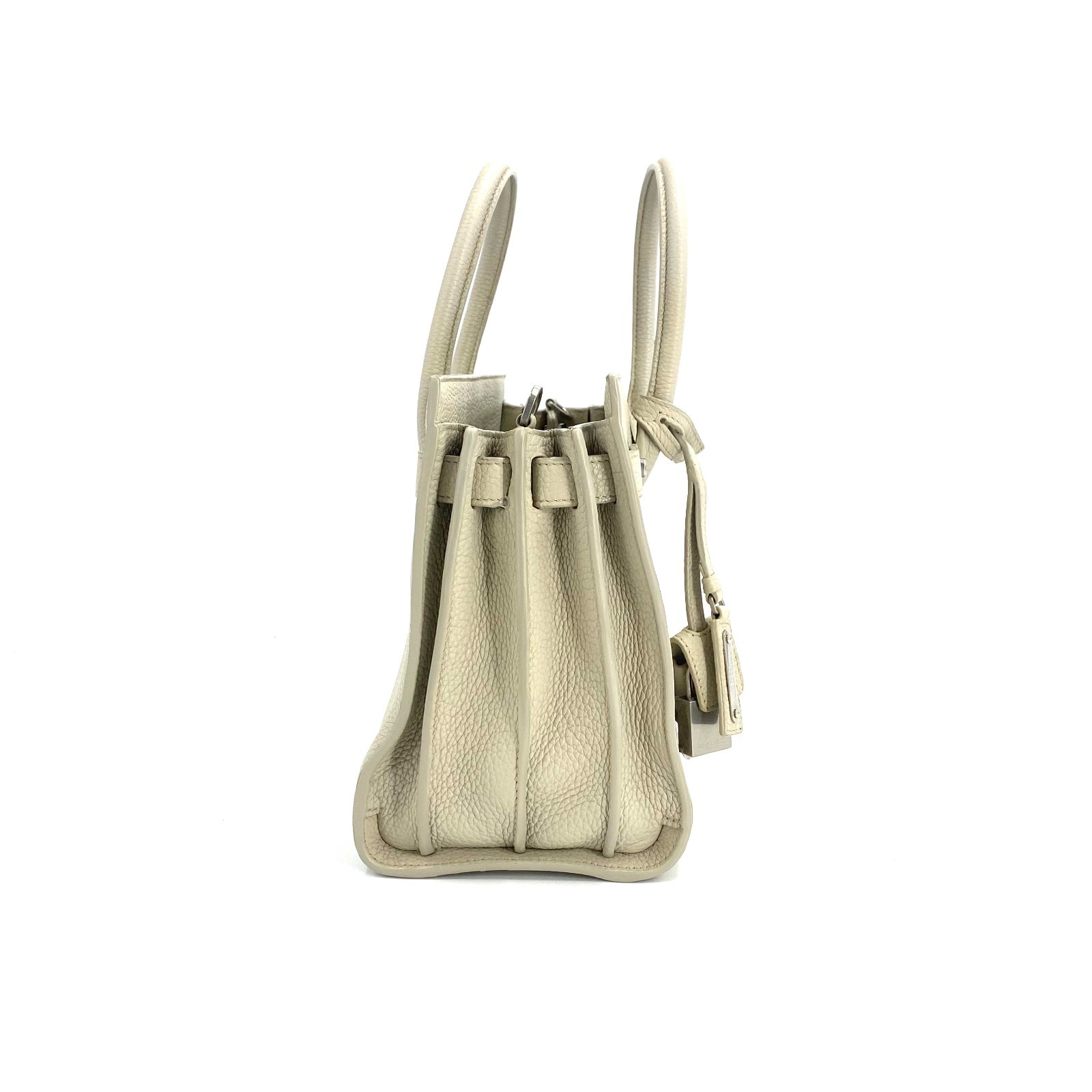 Pre-owned SAINT LAURENT Grained Calfskin Sac de Jour Dove White | H24868
