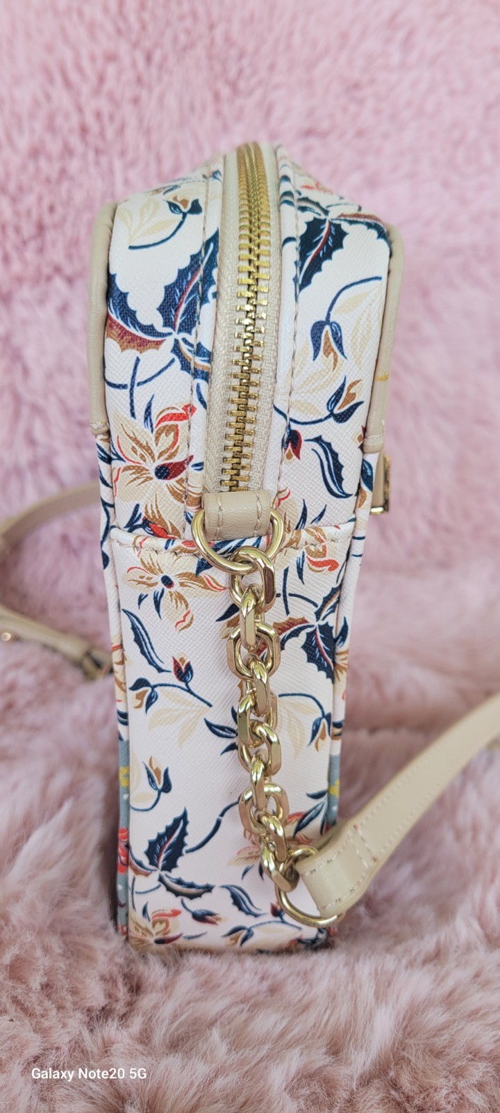 Spartina 449 Retreat Genevieve Crossbody Bag Floral Design Leather Trim NWOT