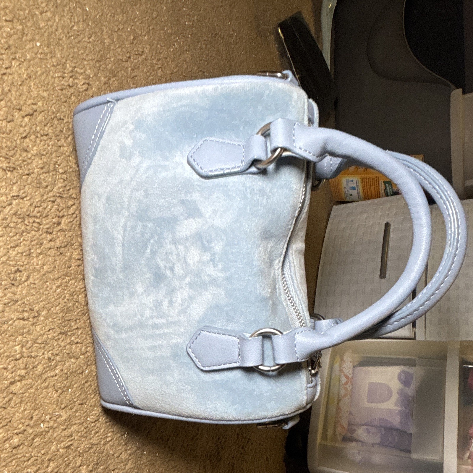 Juicy Couture Light Blue Small Satchel Zip Lined w/Detachable Crossbody Strap