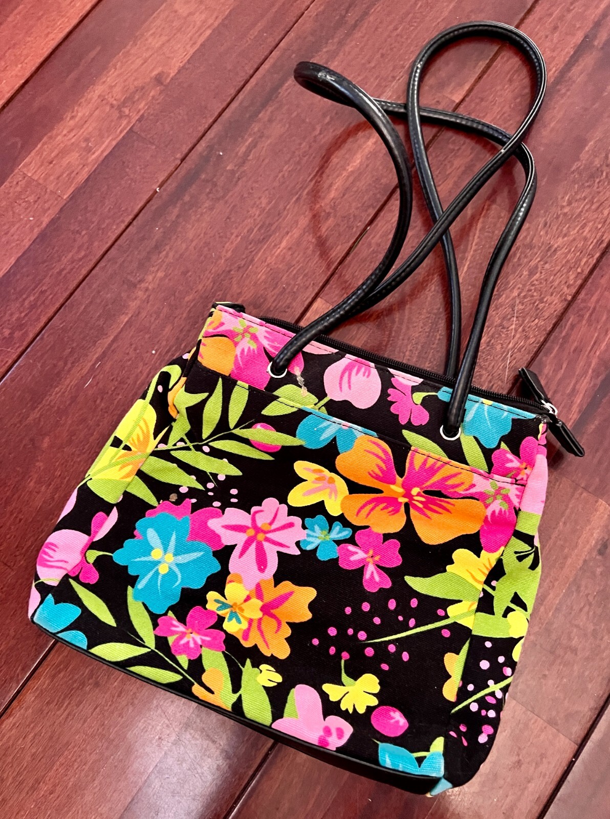Croft & Barrow Shoulder Bag Purse Handbag Floral Design Double Strap Zips