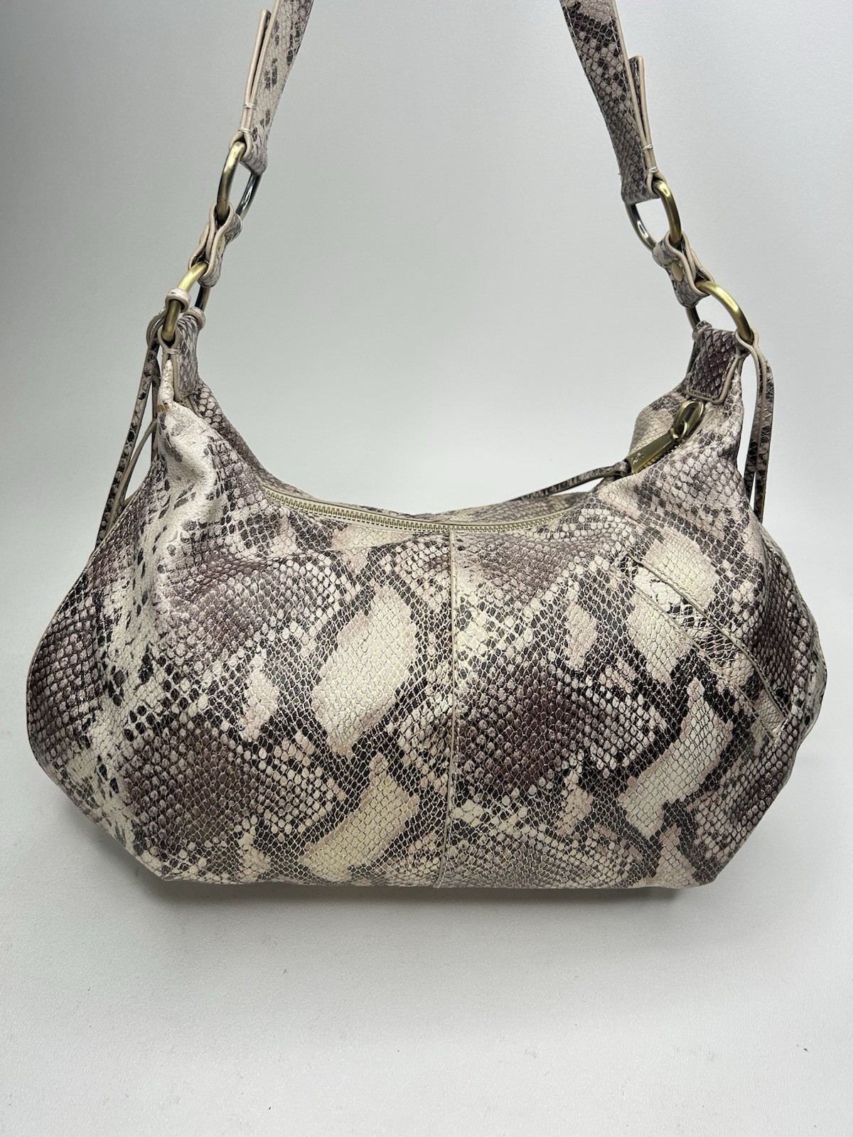 HOBO INTERNATIONAL Lenox Leather Shoulder Handbag In Glam Snake Color $288