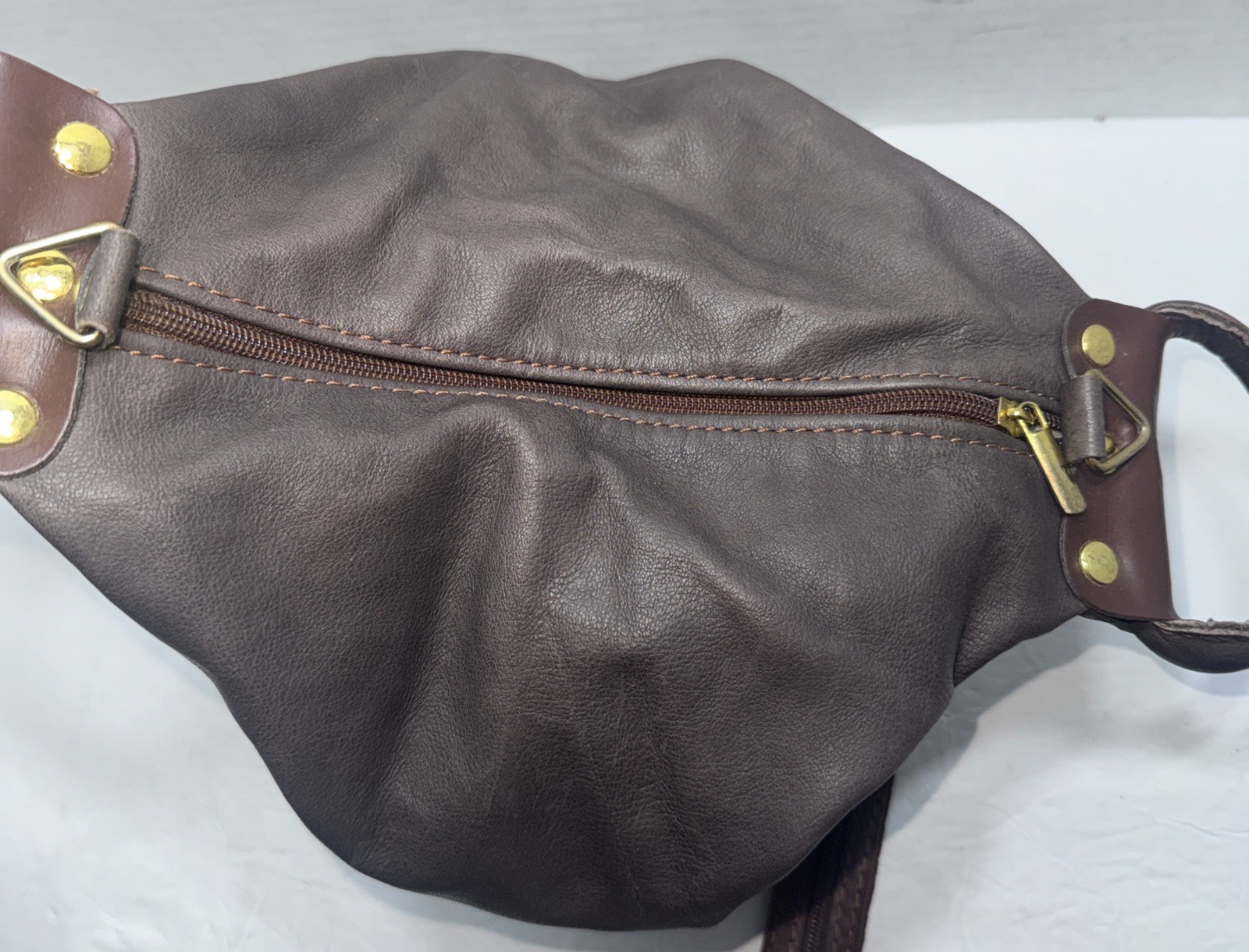 Borse In Pelle Vintage Leather Brown Backpack Sling Handbag Purse Bag Two Color