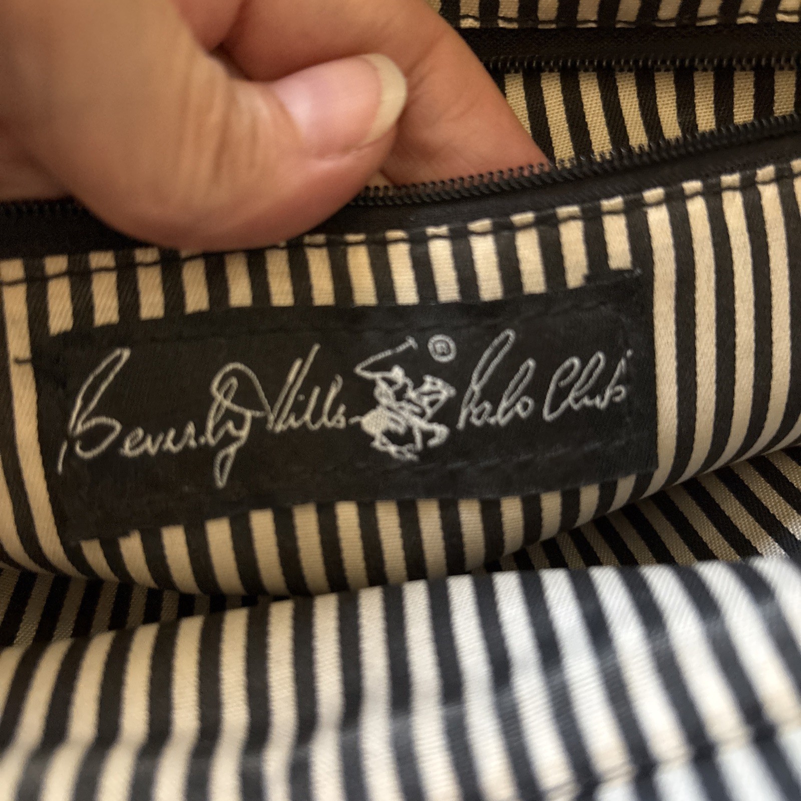 Beverly Hills polo club LARGE purse Browns Horse Player NWOT