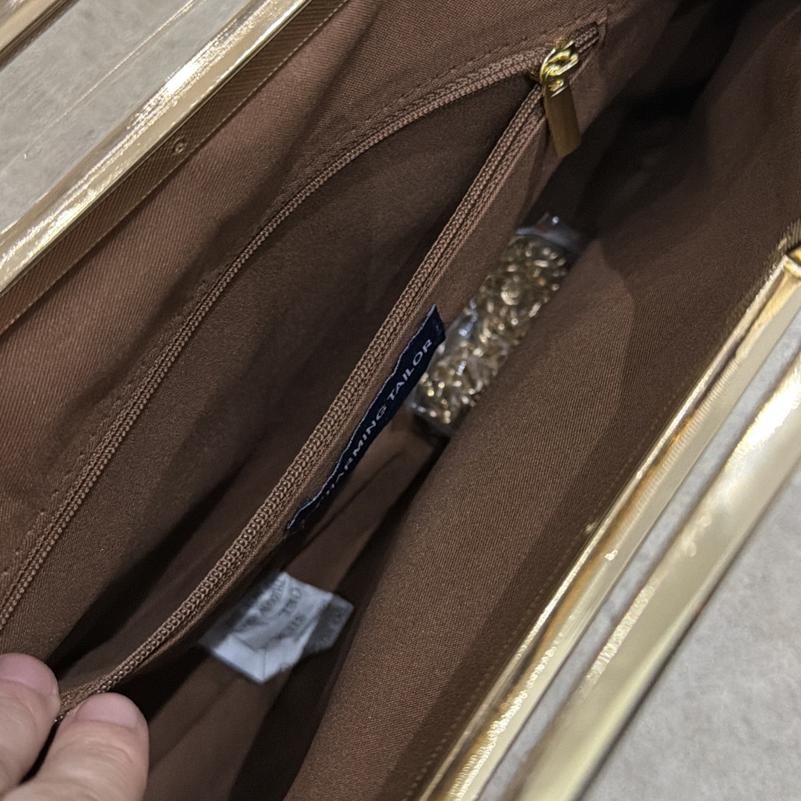 NWT CHARMING TAILOR Clutch Evening Bag Elegant Metallic Handbag With Chain Strap