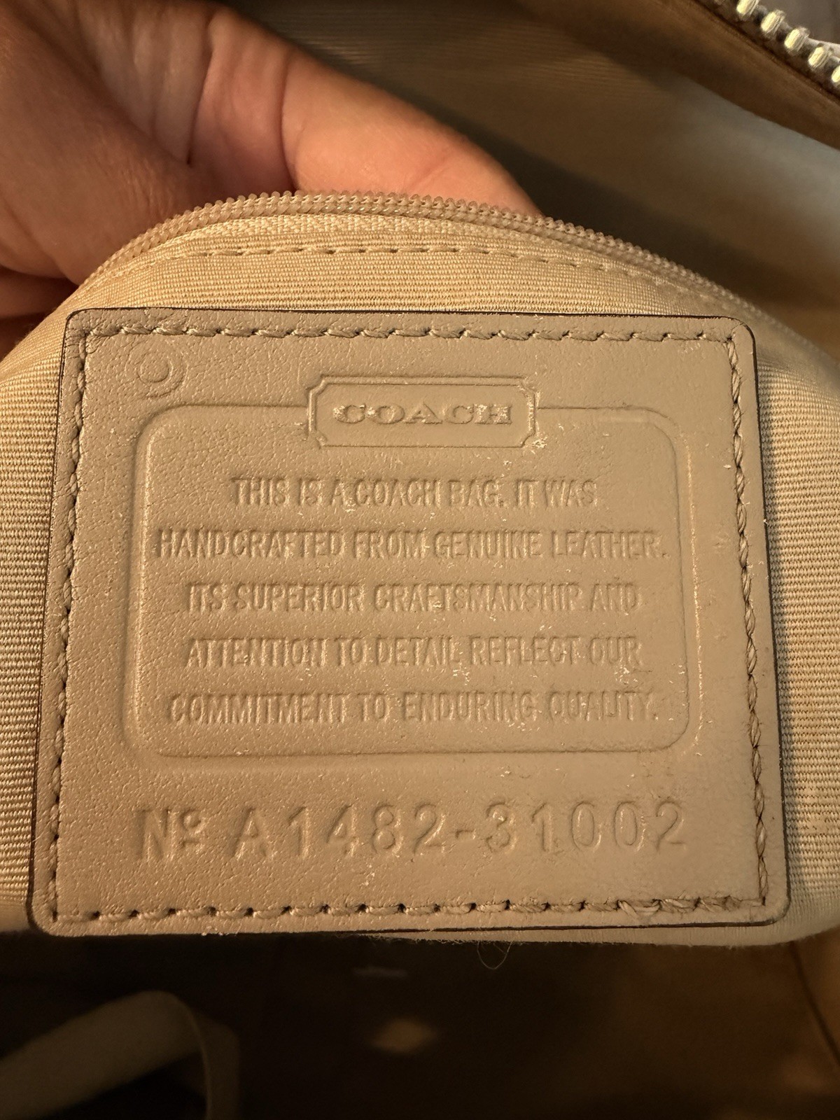 Coach Bleecker Riley carry all Beige/White