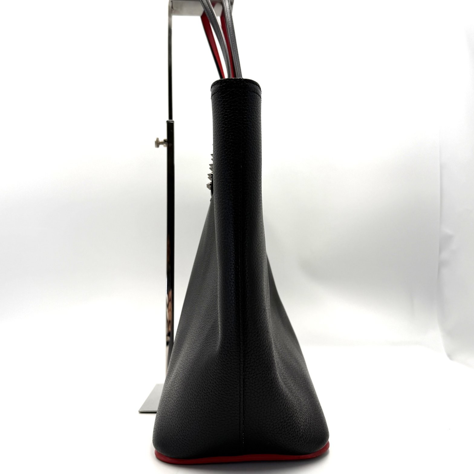 Christian Louboutin Cabata Large Tote Bag Black Leather Red Sole Spike Studs
