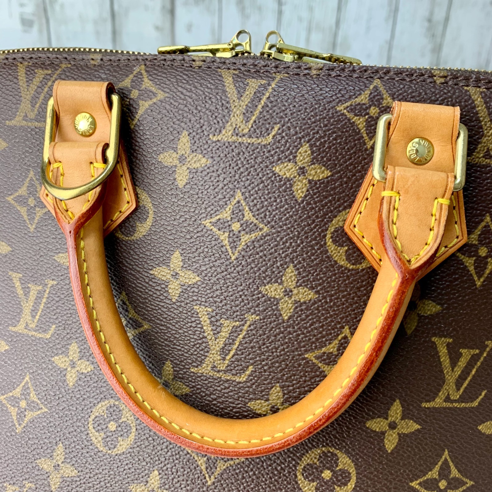 LOUIS VUITTON Alma PM Monogram Leather Handbag M51130 Authentic Japan
