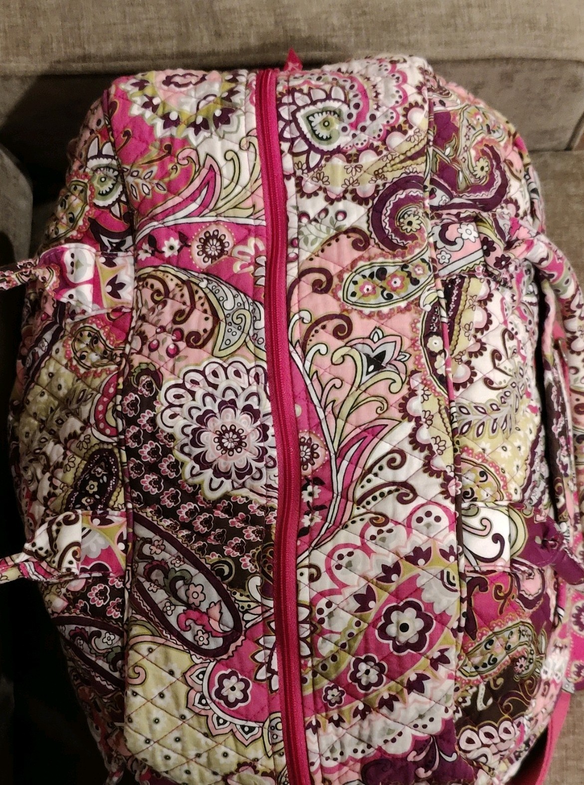 Vera Bradley Very Berry Paisley Weekender Duffle Bag w/ Strap & Luggage Sleeve