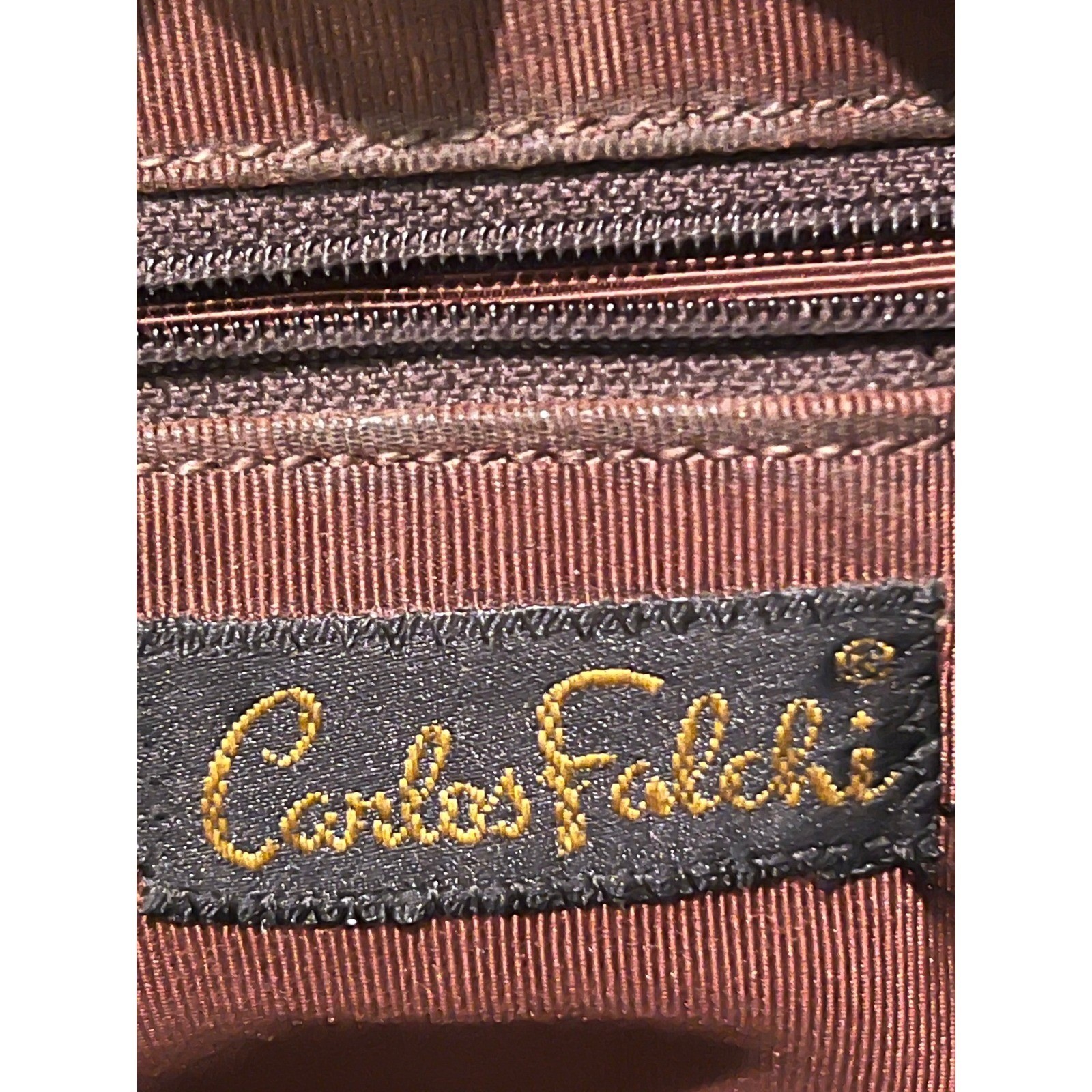 Carlos Falchi Mixed Exotic Skin Patchwork Crossbody Metallic Bronze Python VTG