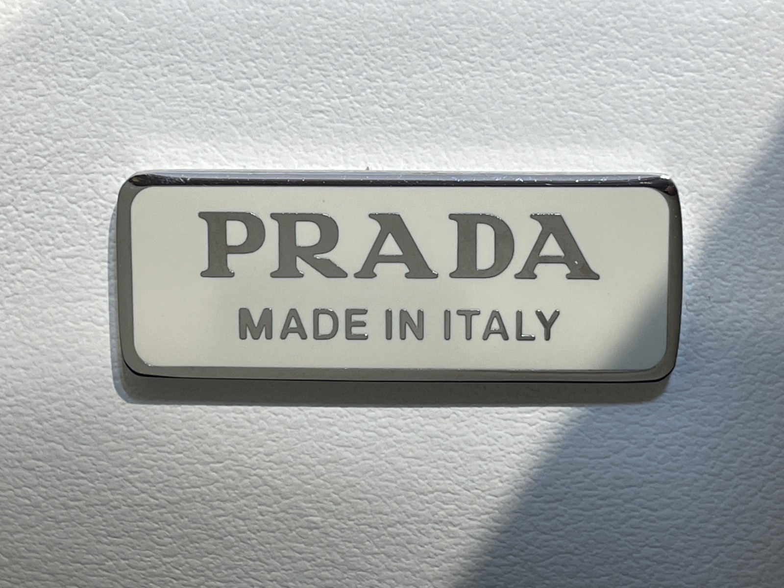 PRADA Cleo Triangle Logo Hobo Shoulder Bag White Leather Used