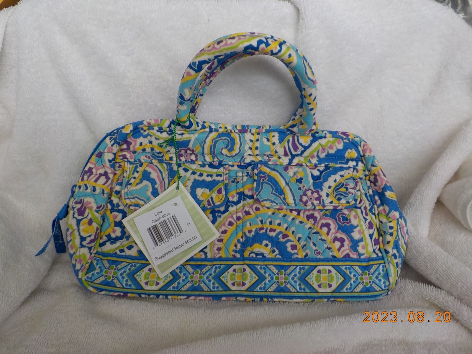Vera Bradley Lola handbag in retired Capri Blue pattern NWT