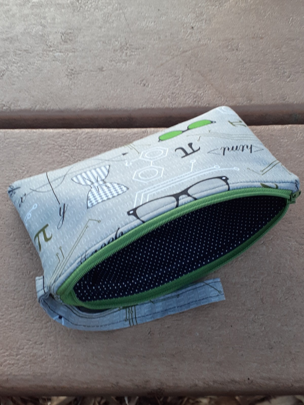 Nerd Geek Wristlet, Gray Dork Cosmetic bag, Nerd purse, Geek tote, Mother’s Day