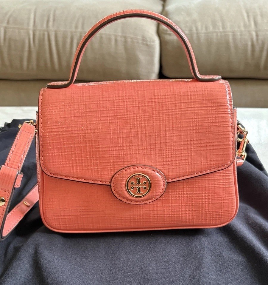 Tory Burch Robinson Top Handle Spazzolato Convertible Shoulder Bag Crossbody