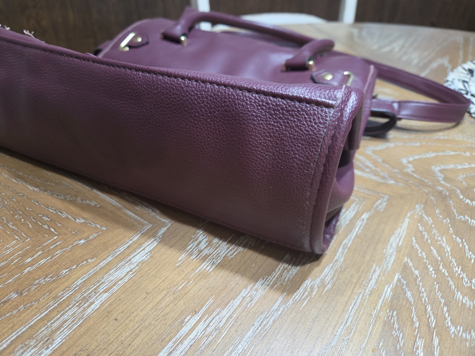 Burgundy Women’s Purse with flowers