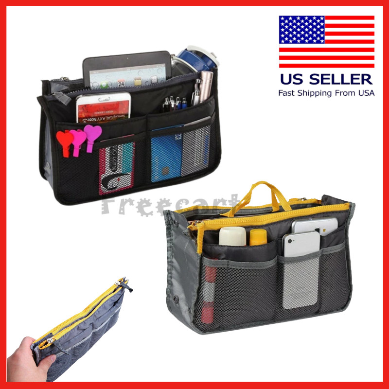 Women Travel Insert Handbag Organizer Purse Large Liner Organizer Tidy Bag New