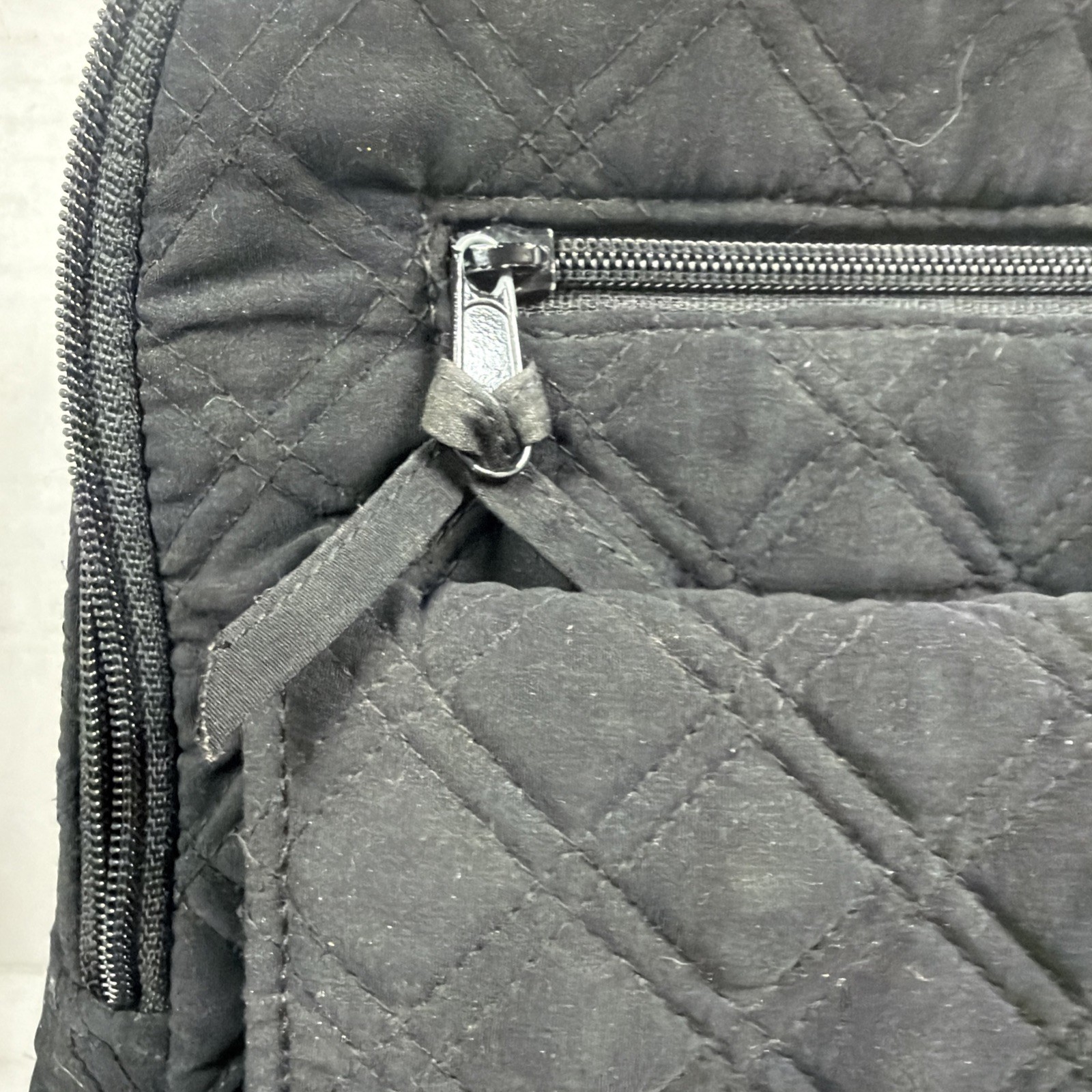 Vera Bradley Vintage Backpack Black Quilted Microfiber Fabric Original Backpack
