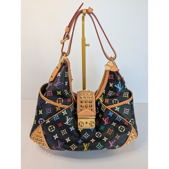 Louis Vuitton Murakami Multicolor Chrissie MM Black Noir Shoulder Y2K Dustbag