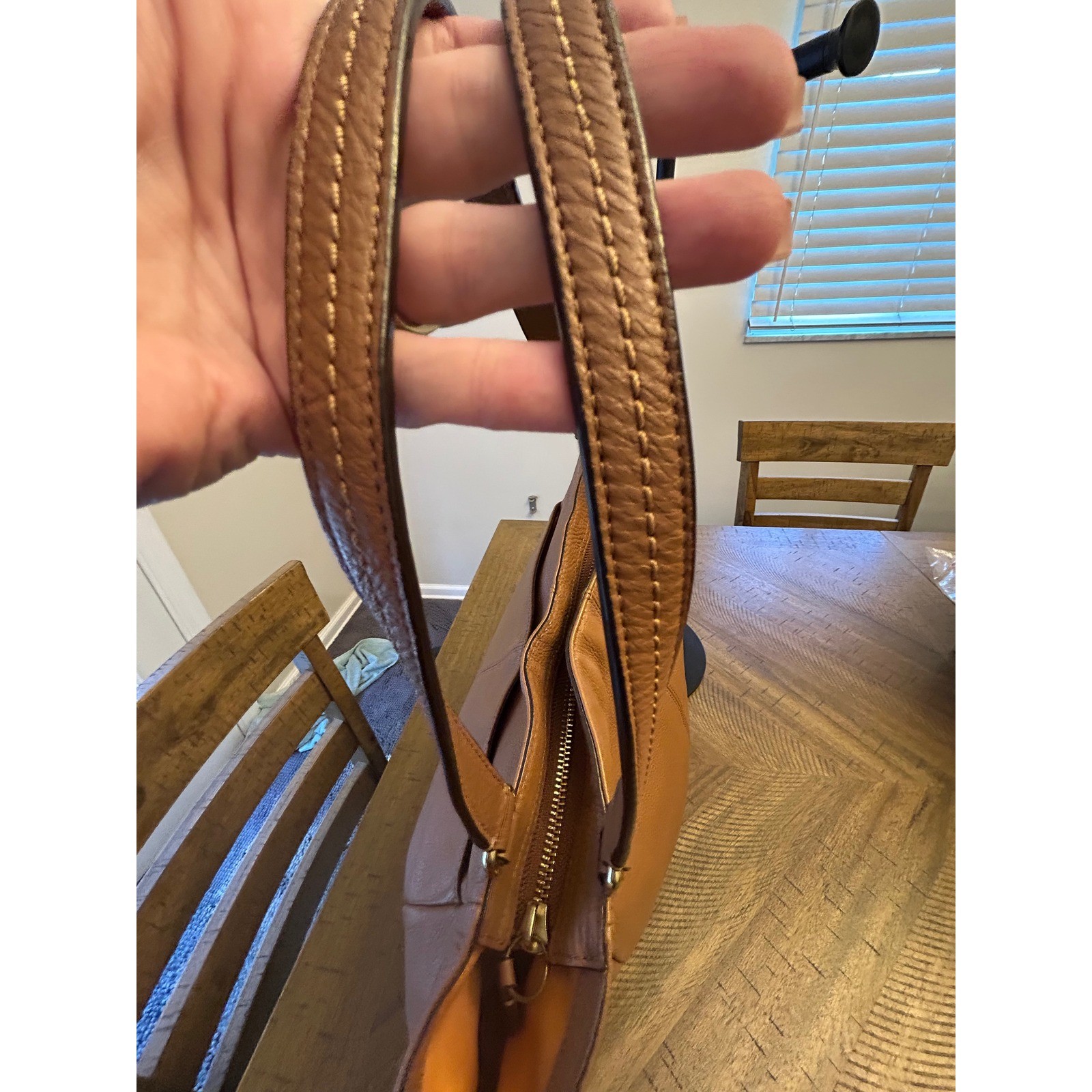 Coach Park Metro Pebbled Leather Tote Bag Brown Saddle F23862
