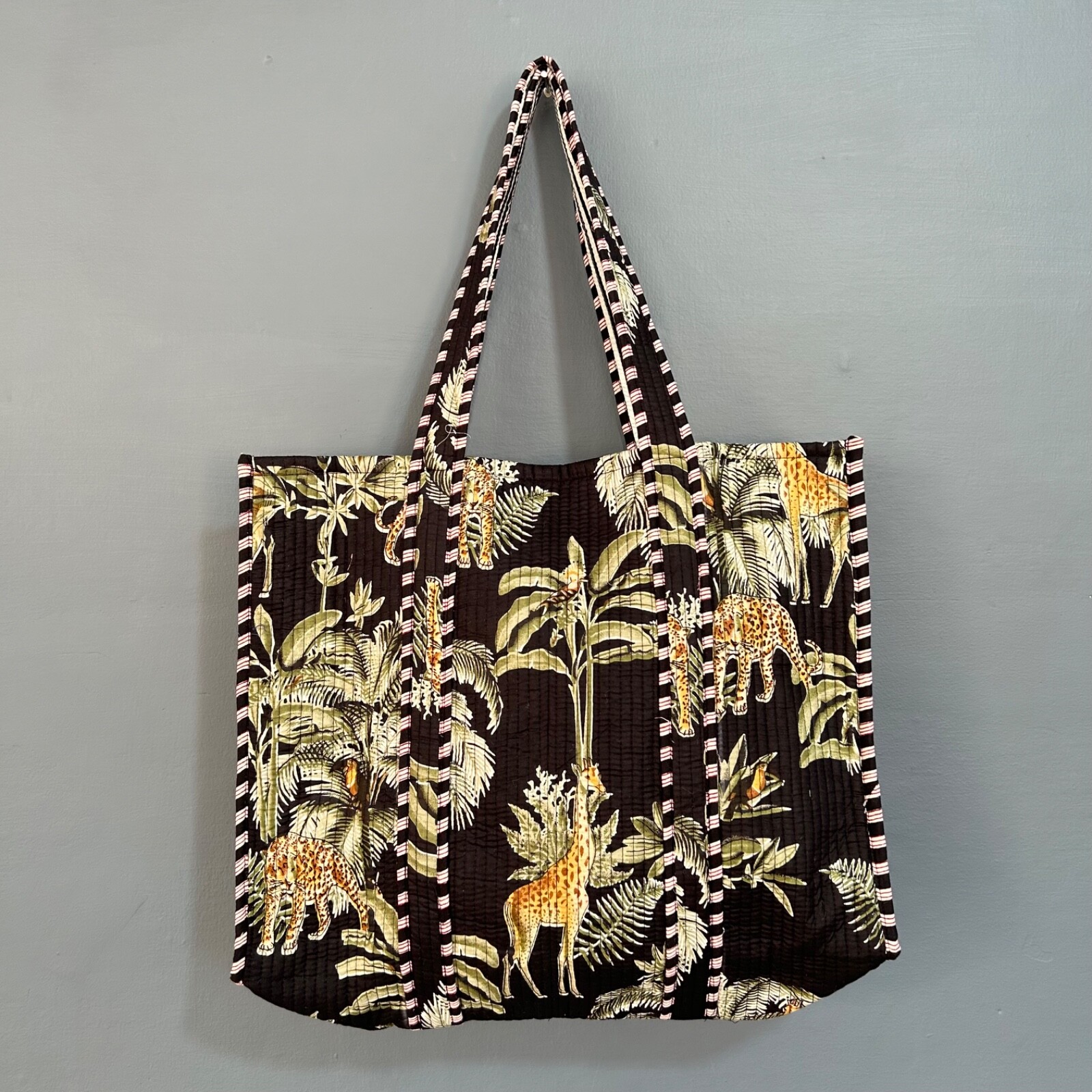 10 Assorted Handblock Print Quilted Shoulder Tote Bags | Shopping Bags