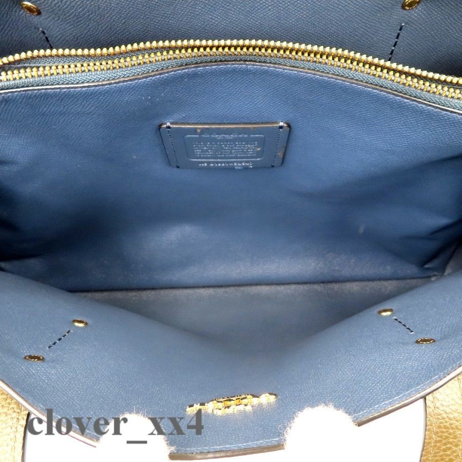 Excellent condition A4 size COACH Tote Bag Leather Brown Large Capacity A4 File