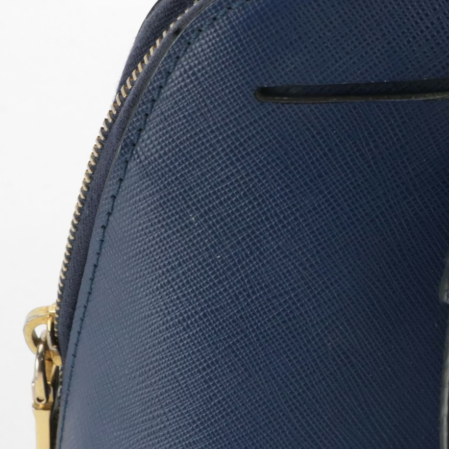 PRADA PROMENADE SAFFIANO LUX, BLUE DOME SATCHEL w/ Detachable Shoulder Strap