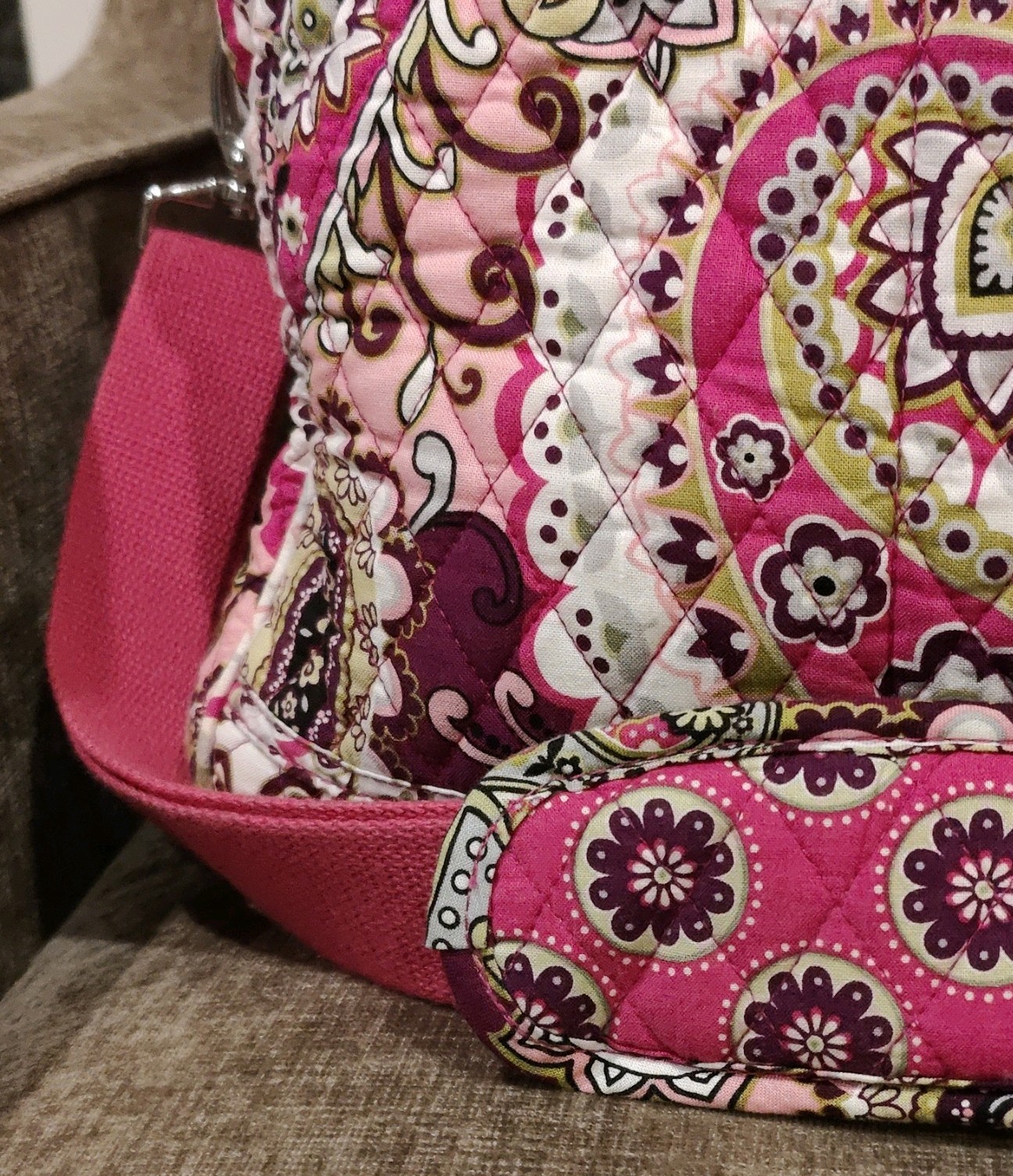 Vera Bradley Very Berry Paisley Weekender Duffle Bag w/ Strap & Luggage Sleeve