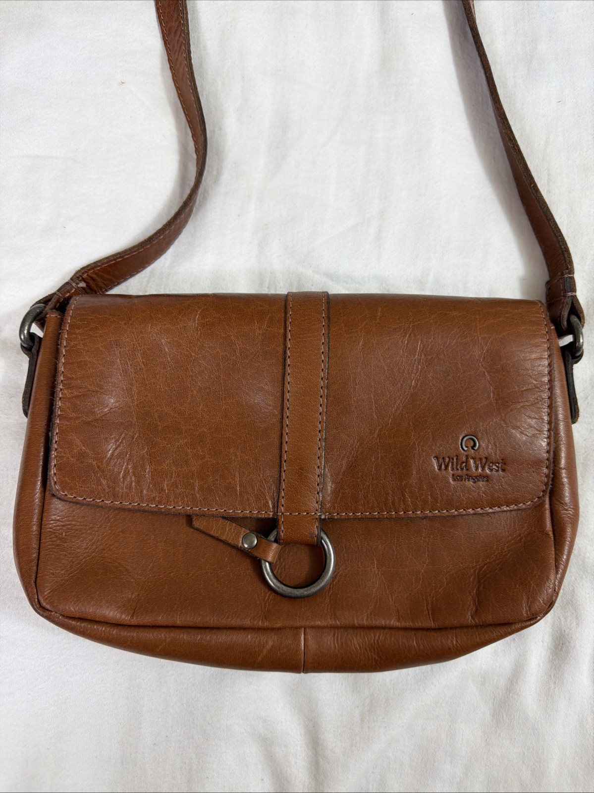 WILD WEST LOS ANGELES GENUINE LEATHER CROSSBODY SHOULDER Purse BAG