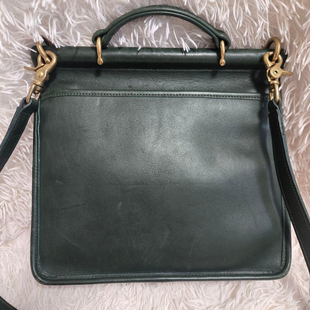 Coach Willis Green Leather Turn Lock 2Way Shoulder Bag 10.6in M87612 #2861