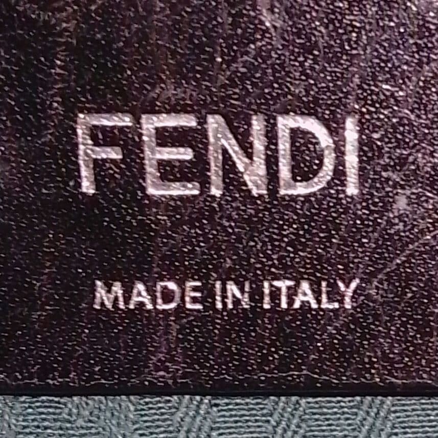 Fendi 2Jours Green Leather Tote Bag 2 Way Shoulder Strap Dust Bag Auth