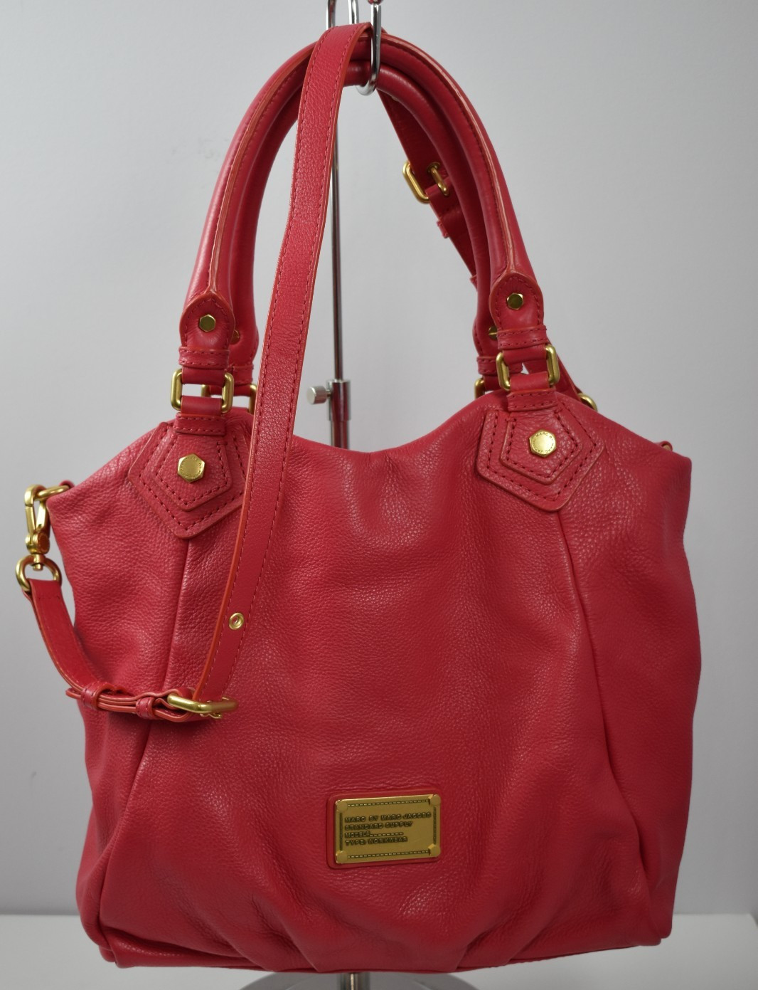 Marc by Marc Jacobs Q Fran Large Shoulder Strap Bag Dark Magenta Pink Purse Tote
