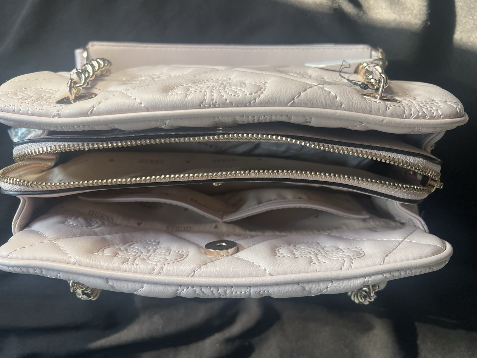 GUESS Marieke Girlfriend Shoulder Bag Light Beige/Blush NWT