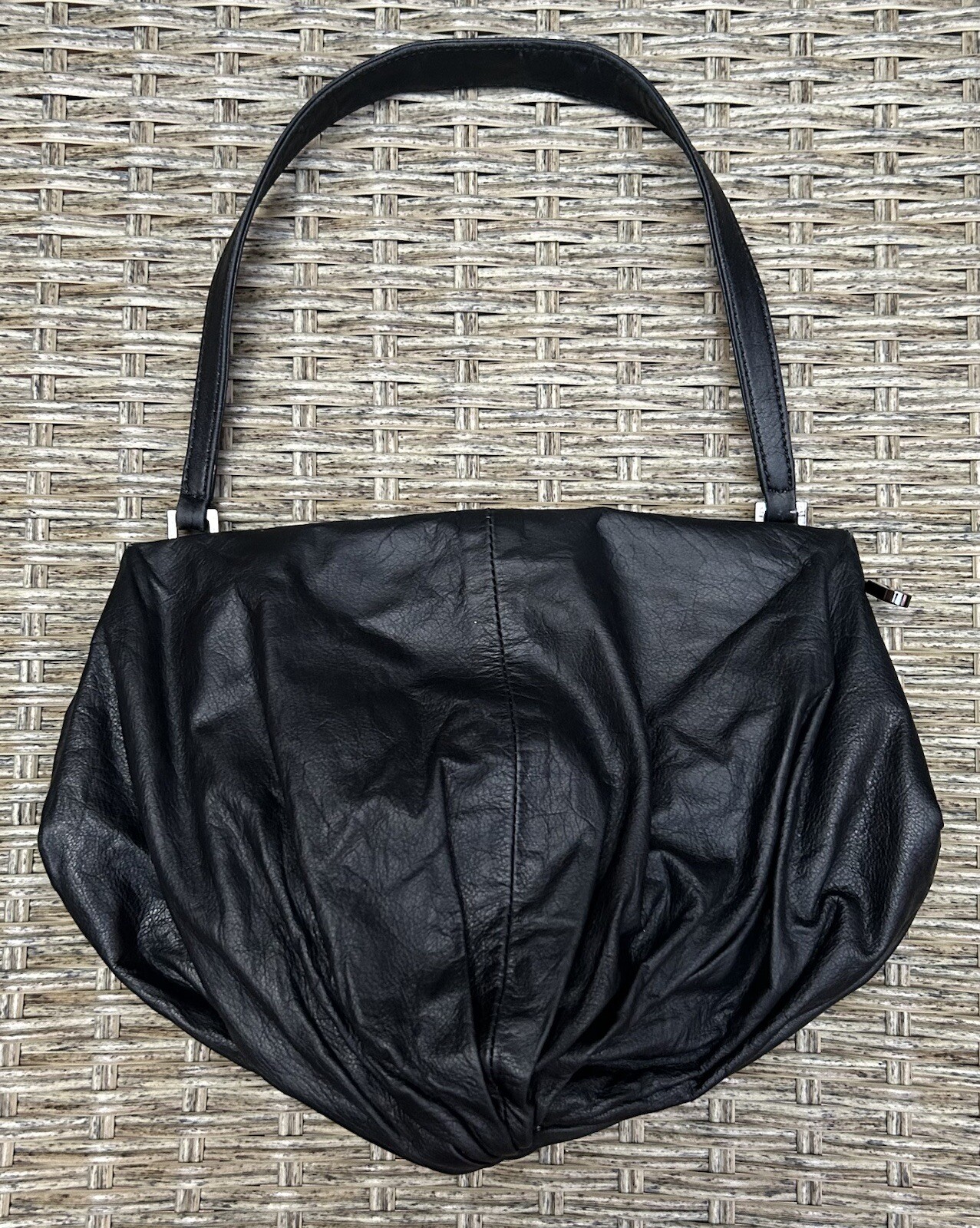 Vintage Jean Paul Gaultier 1999-2000 Maroquinerie Leather Black Clutch