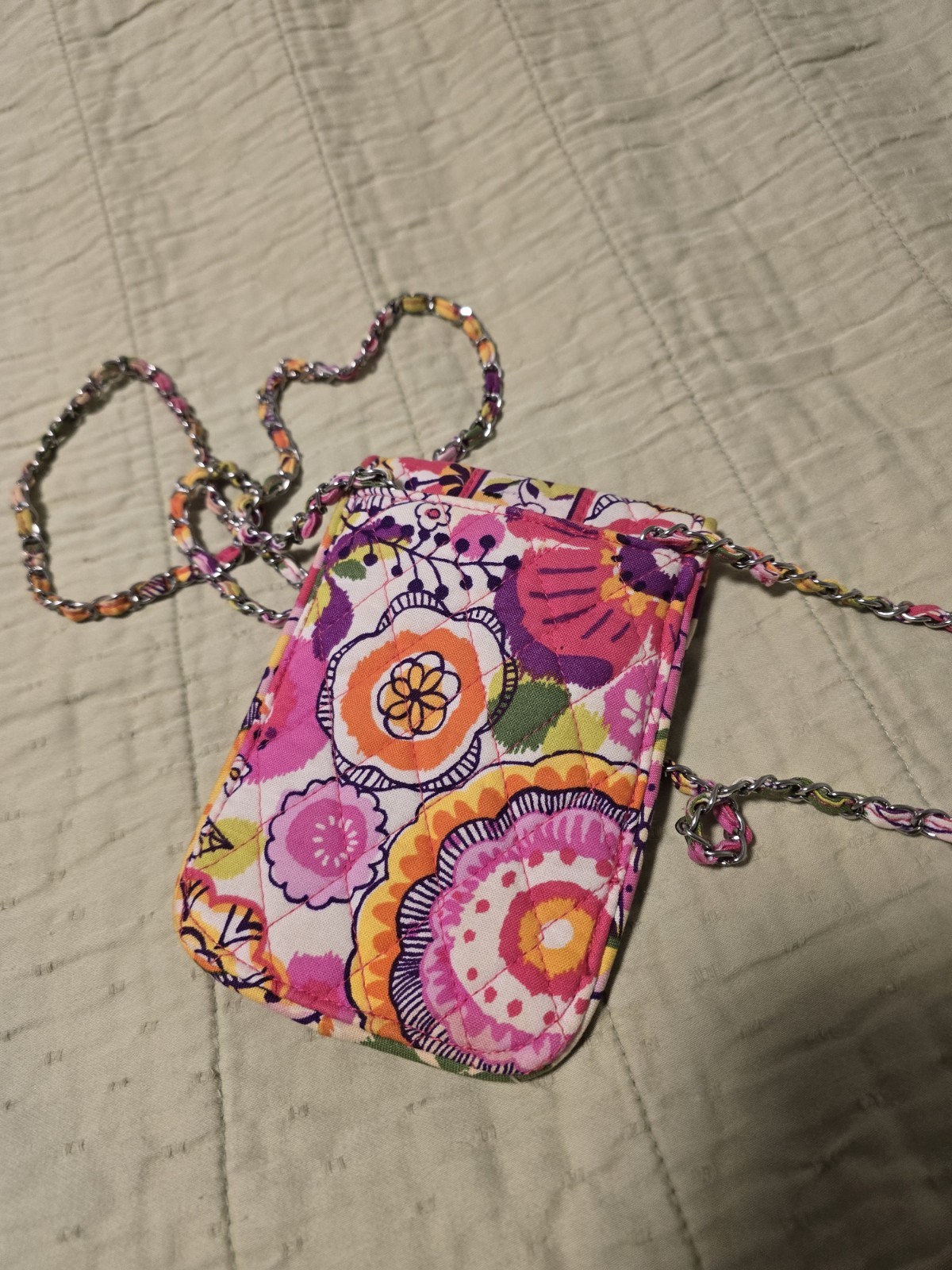 Vera Bradley Mini Crossbody Wallet Cell Phone Clementine