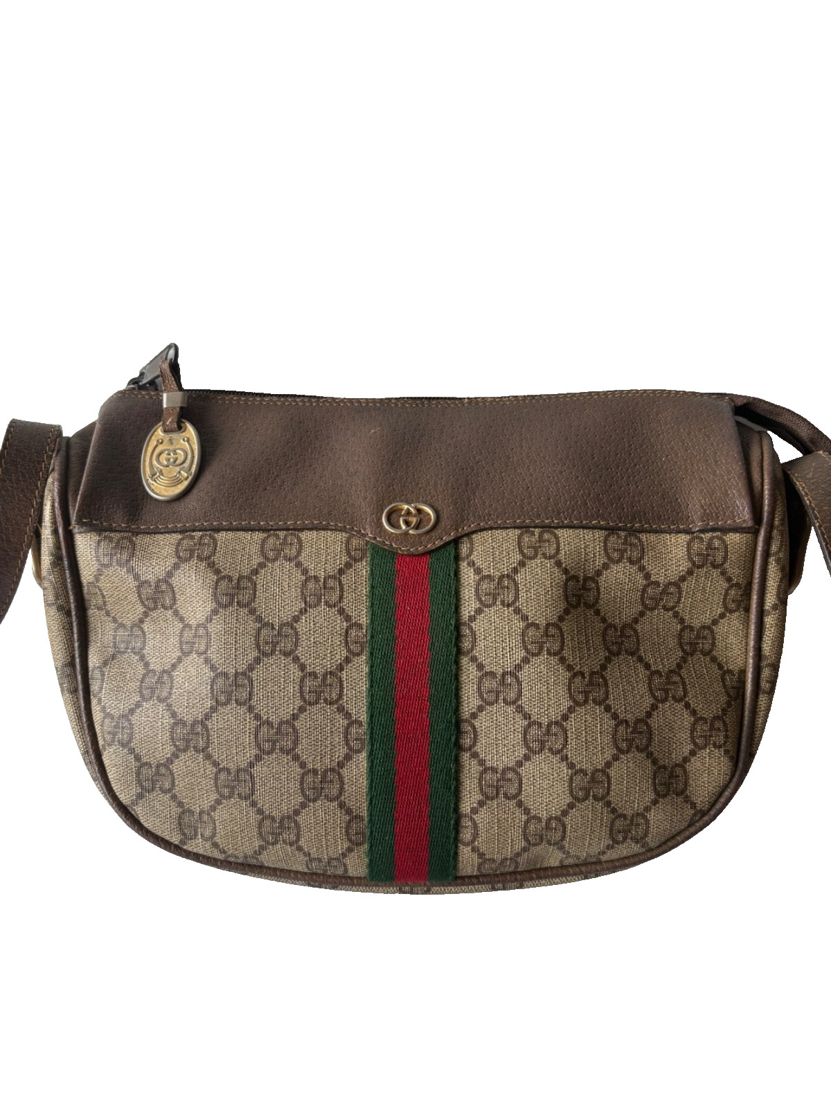 GUCCI GG Supreme Ophidia Sherry PVC Leather Brown Shoulder Bag Authentic #10