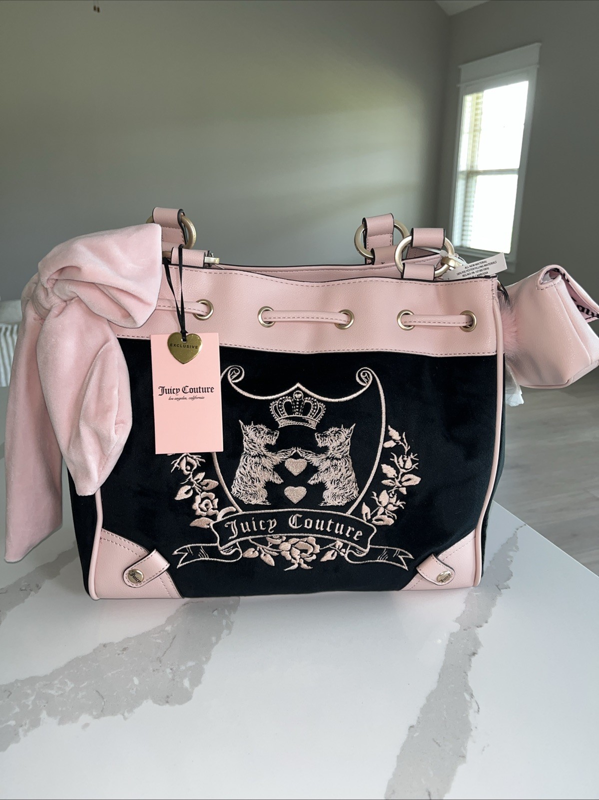 Juicy Couture Love Chapter Scottie Dogs Daydreamer Tote In Liquorice NWT