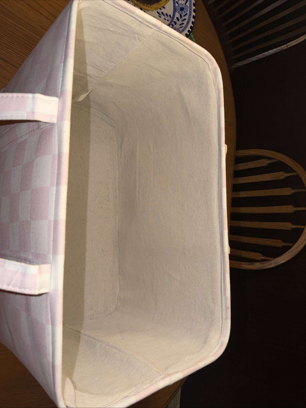 At Home Pink Checkered Tote Bag 22 In Long 12 In Wide And 14 In Tall