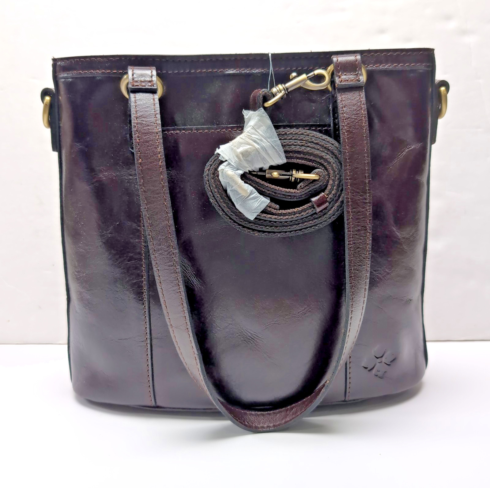 NEW Patricia Nash Lundy Convertible Crossbody Tote Bag Leopard Calf Hair NWOT
